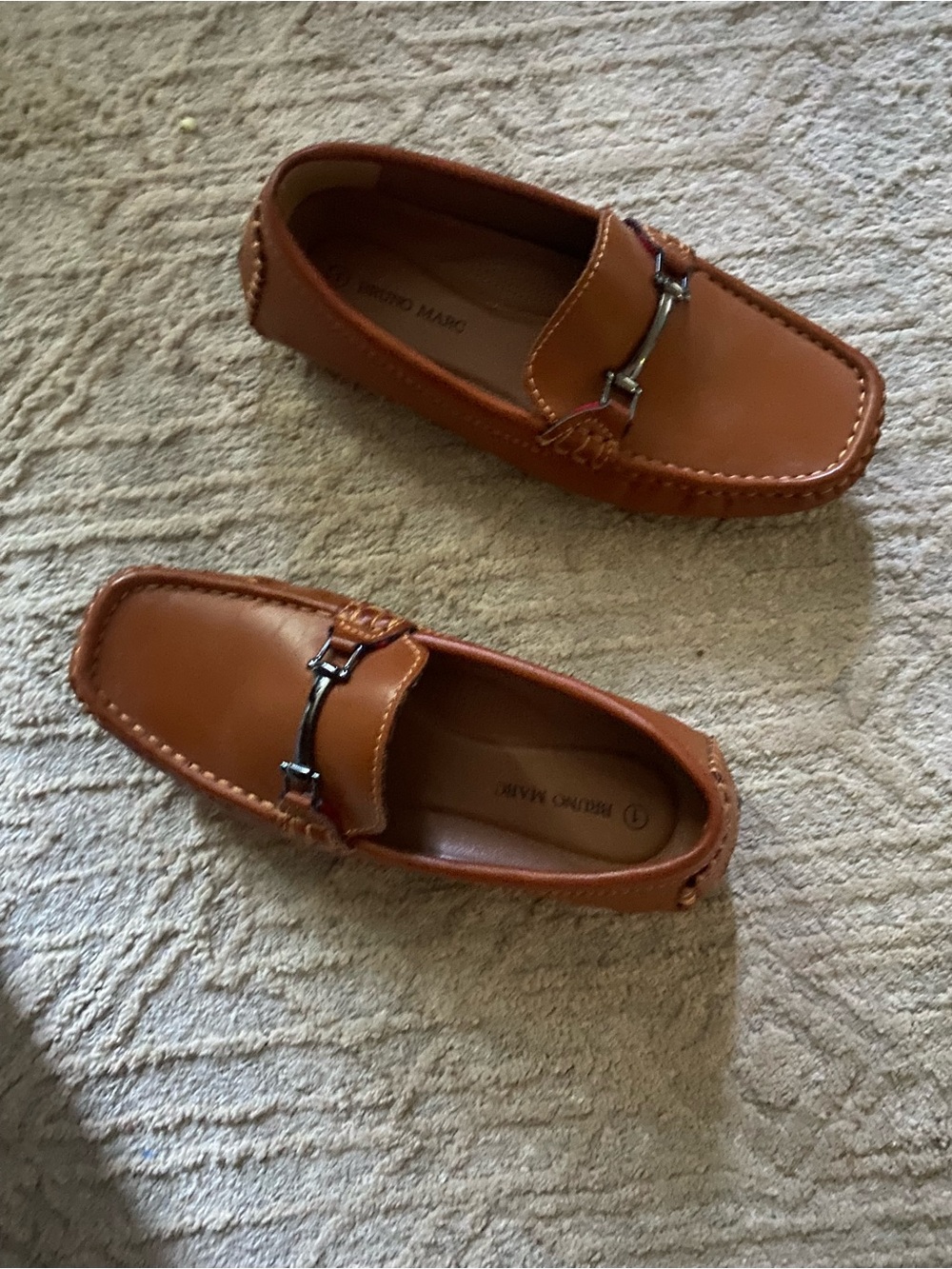 Bruno Marc Boy’s Formal Dress Shoes Tan Loafer Size 1